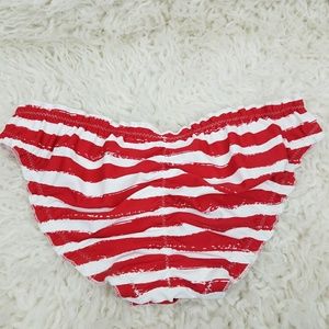 Xhilaration Swim - Red White Striped Bikini Cheeky Xhilaration Swim - Red White Striped Bikini Cheeky